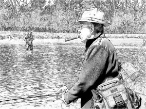 Tony fishing the brook trout pond